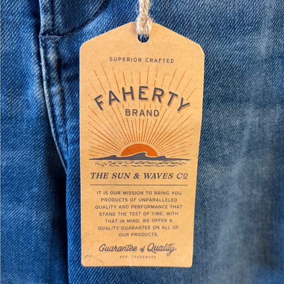 Faherty Stretch Terry Sailor Trouser pants size 28 Bayshore wash - Picture 6 of 9